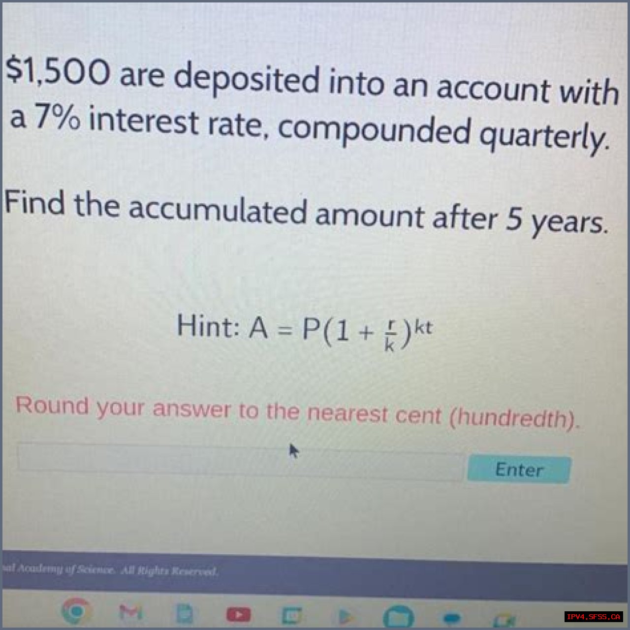 If you have $15,000 in an account with a 4.5% interest rate, compounded quarterly, how much money wi